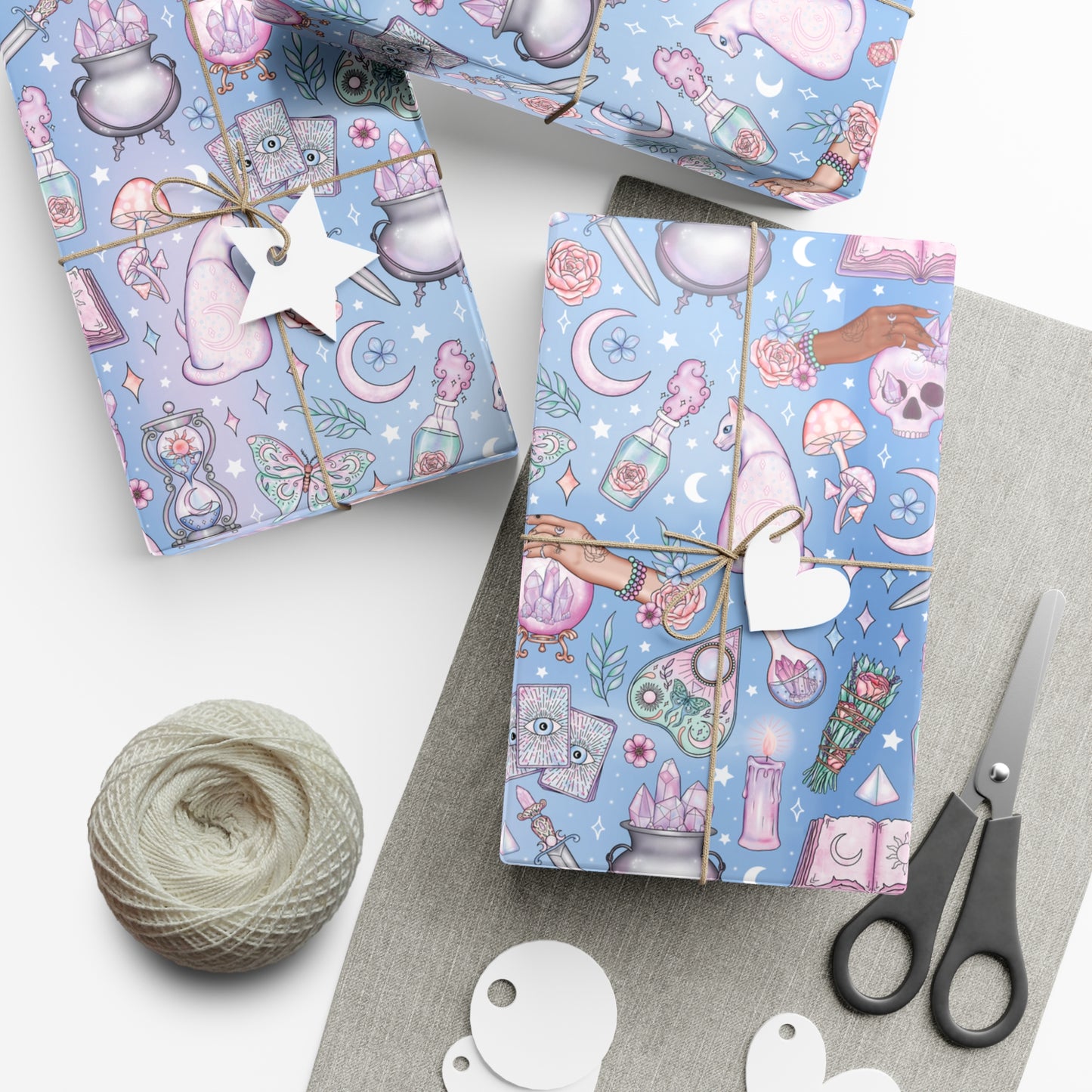 Kawaii Pastel Goth, Witchy Whimsigoth Blue Eco-Friendly Gift Wrap