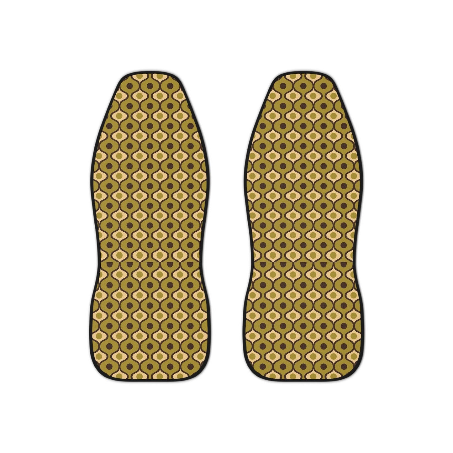 Retro 60s 70s Mid Century Mod Ogee Green Car Seat Covers | lovevisionkarma.com