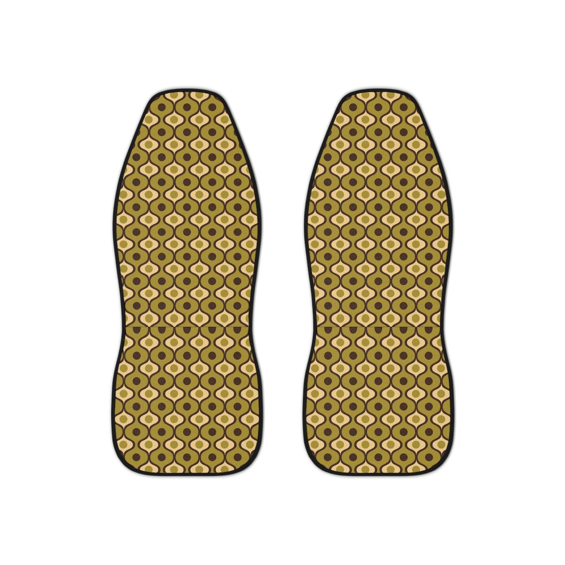 Retro 60s 70s Mid Century Mod Ogee Green Car Seat Covers | lovevisionkarma.com