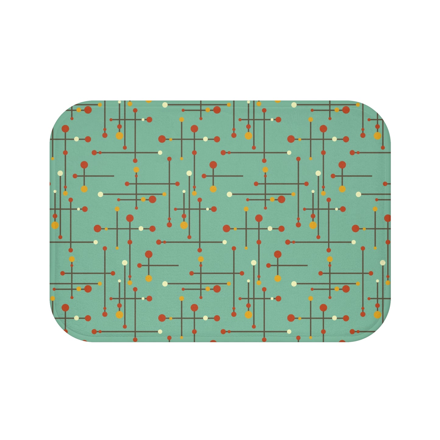 Retro 50's MCM Lines Eames Inspired Teal Bath Mat