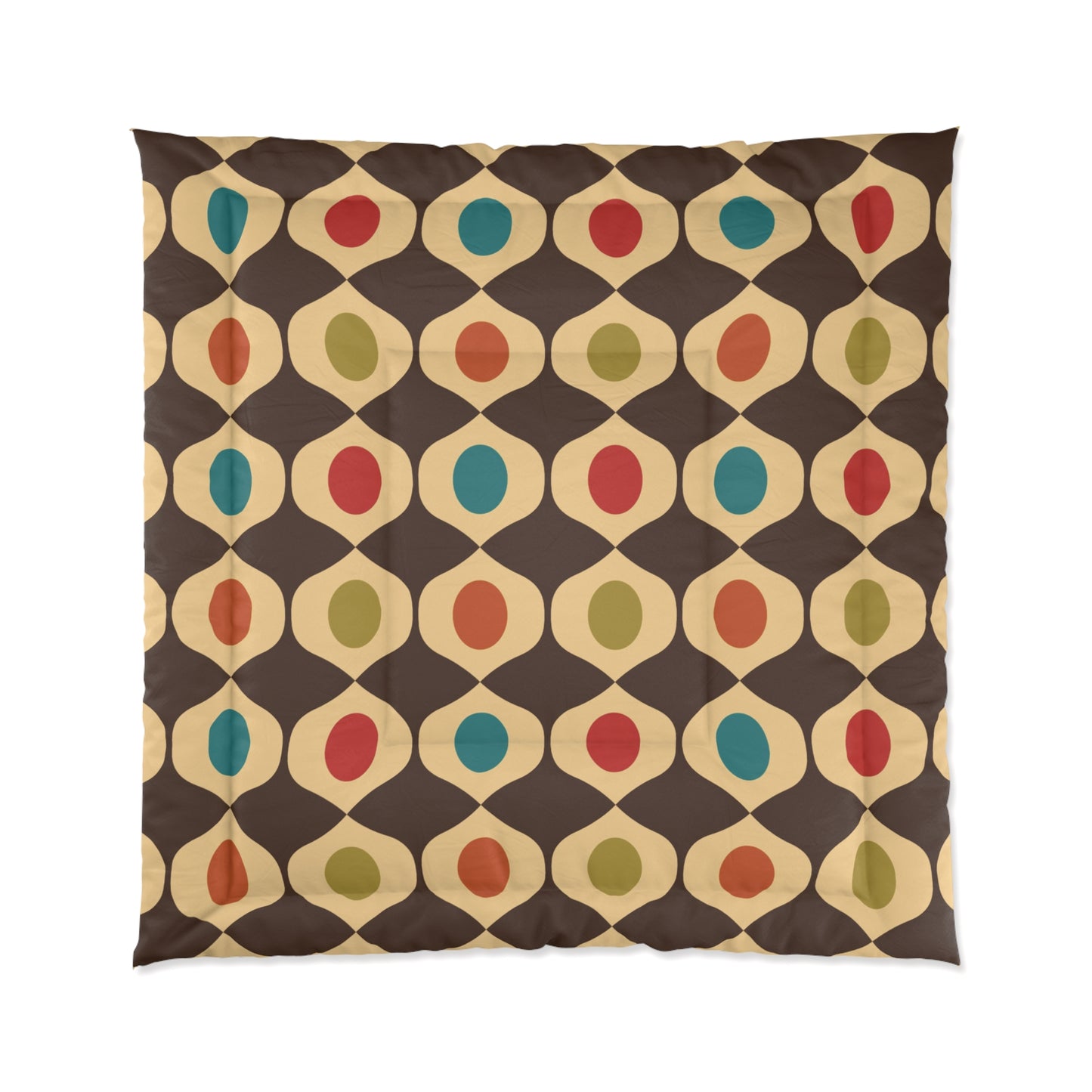 Retro 60s 70s Mid Century Modern Geometric Multicolor Comforter