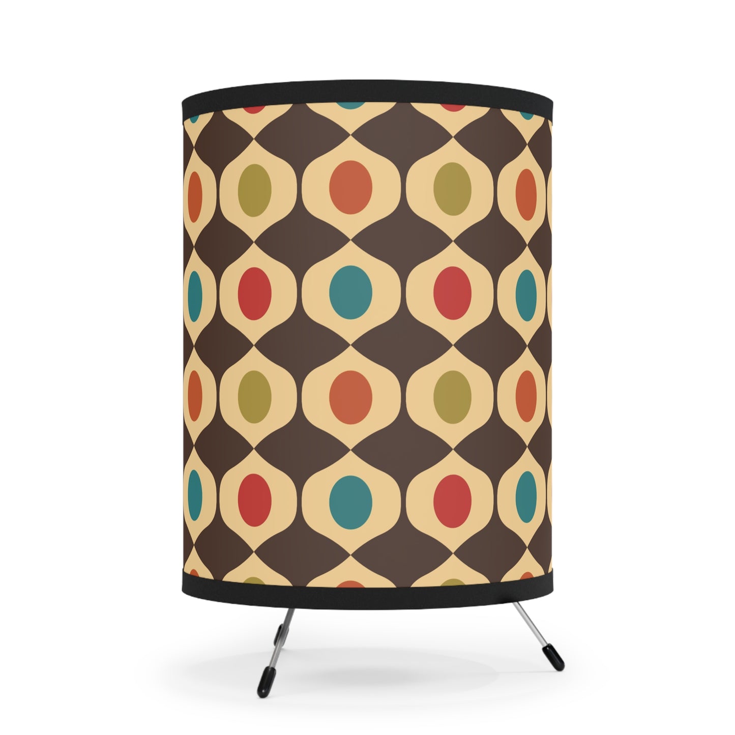 Retro 60s 70s Mid Century Mod Geometric Multicolor Tabletop Accent Lamp