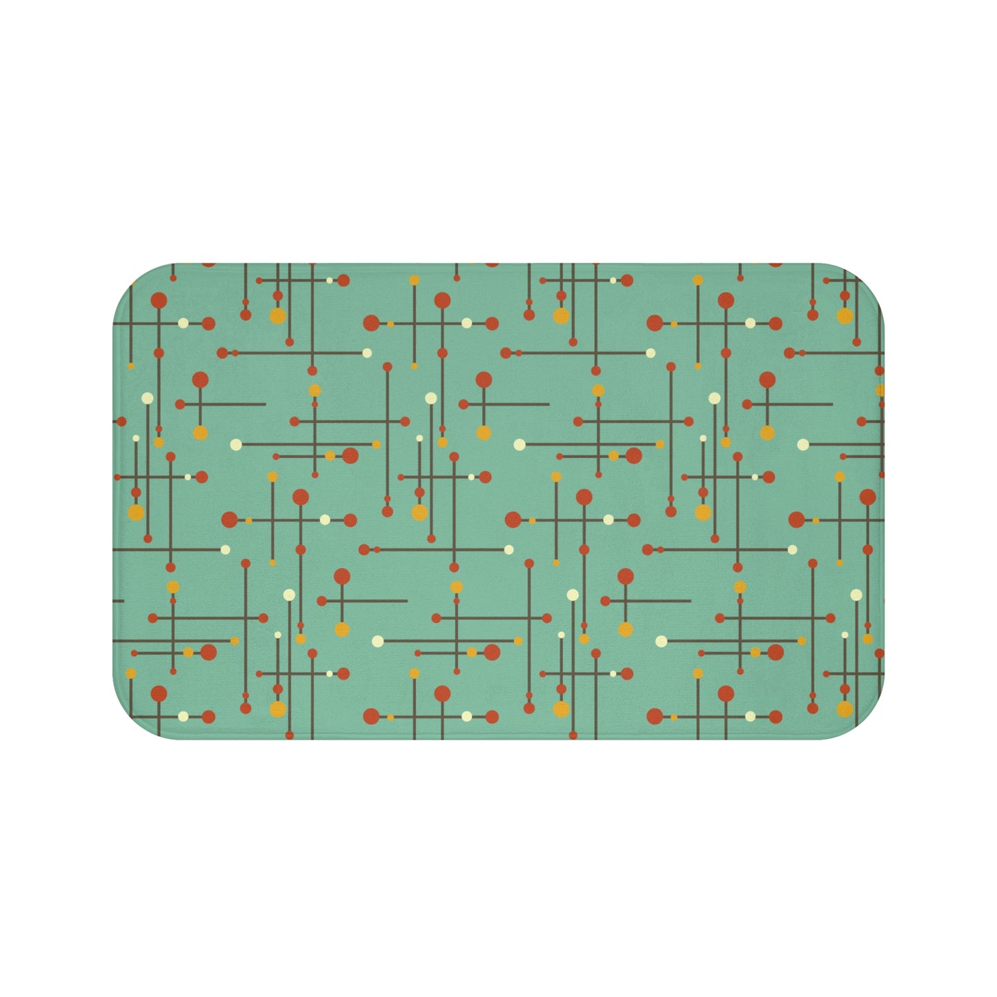 Retro 50's MCM Lines Eames Inspired Teal Bath Mat