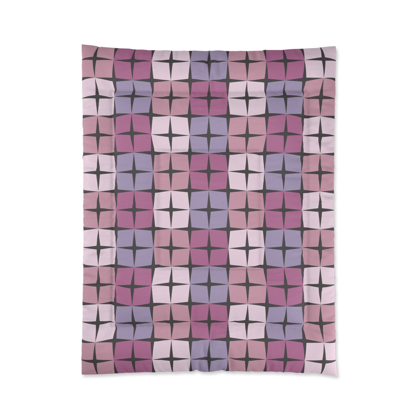 Palm Springs Twilight Retro 50s Atomic Star Mid Century Mod Purple Tones Comforter