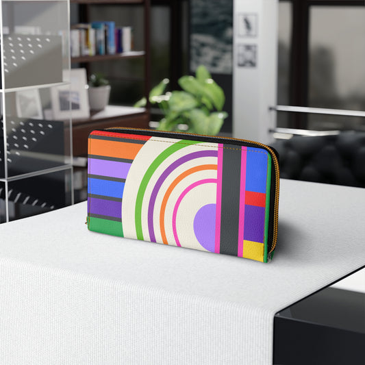 Retro Bauhaus Inspired Bold Colorful Zipper Wallet
