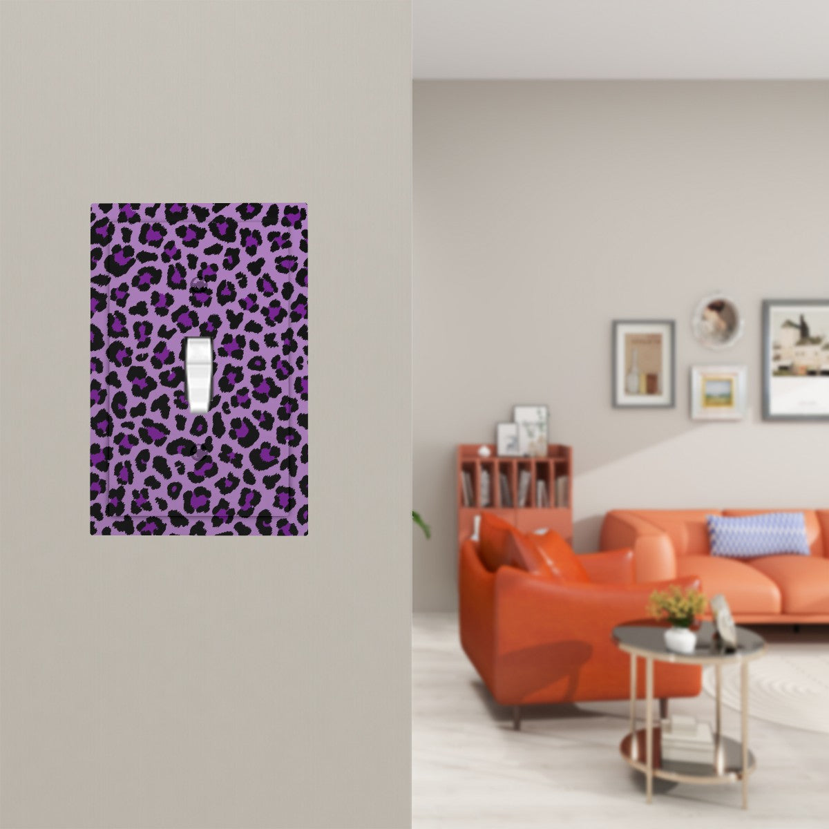 Purple Leopard Spots Cheetah Animal Print MCM Single Toggle Light Switch Cover (1-Gang Wall Plate)