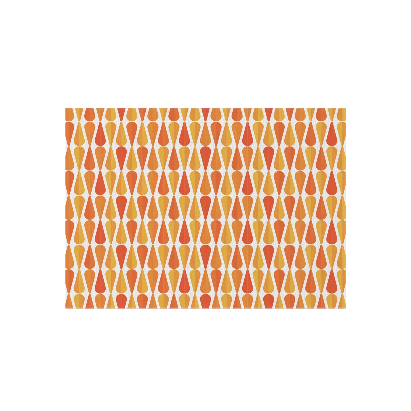 Retro 60s 70s Mid Century Modern Geometric Orange and Yellow Anti-Slip Indoor/Outdoor Accent Rug