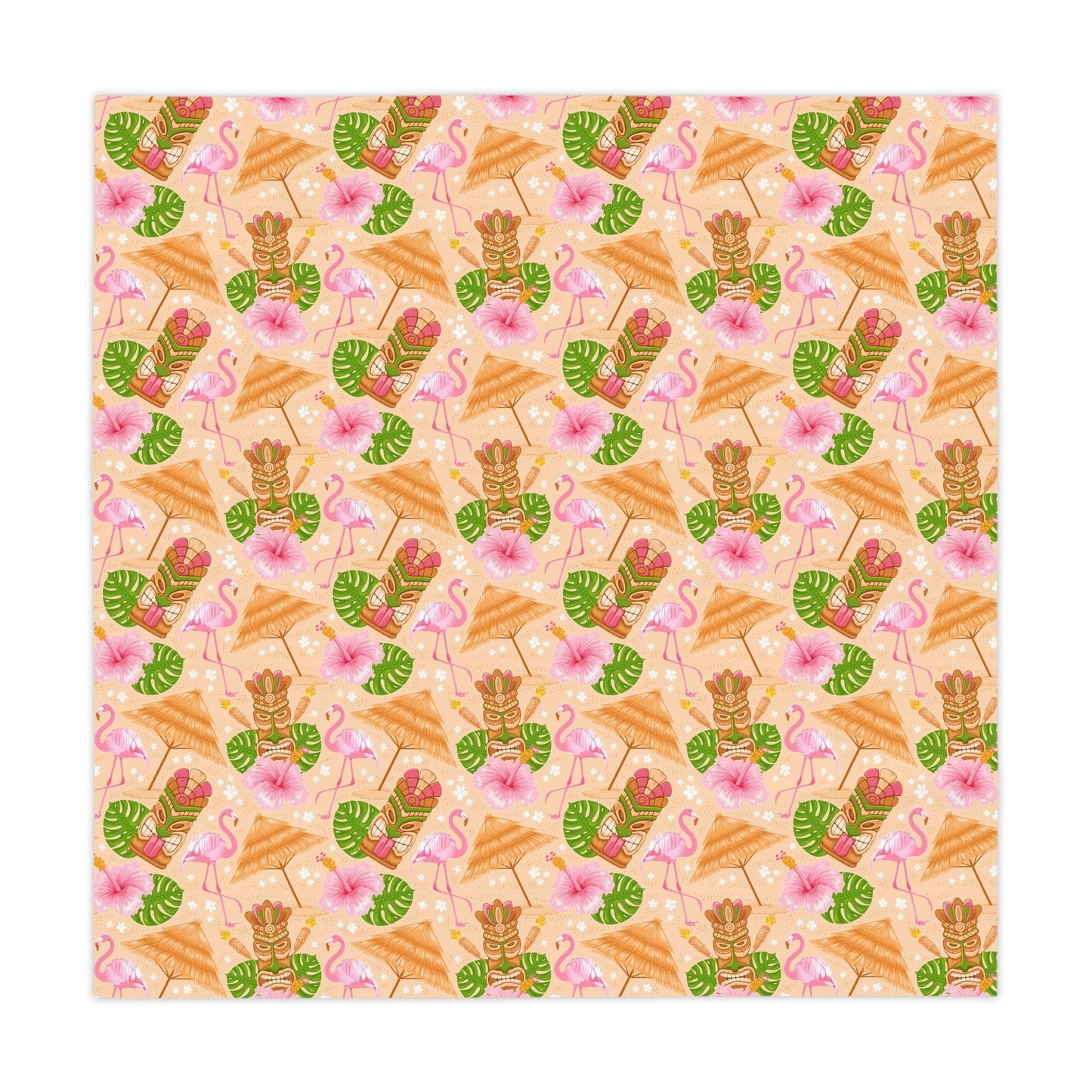 Tiki Retro Flamingo 60s Mid Century Multicolor Tablecloth | lovevisionkarma.com