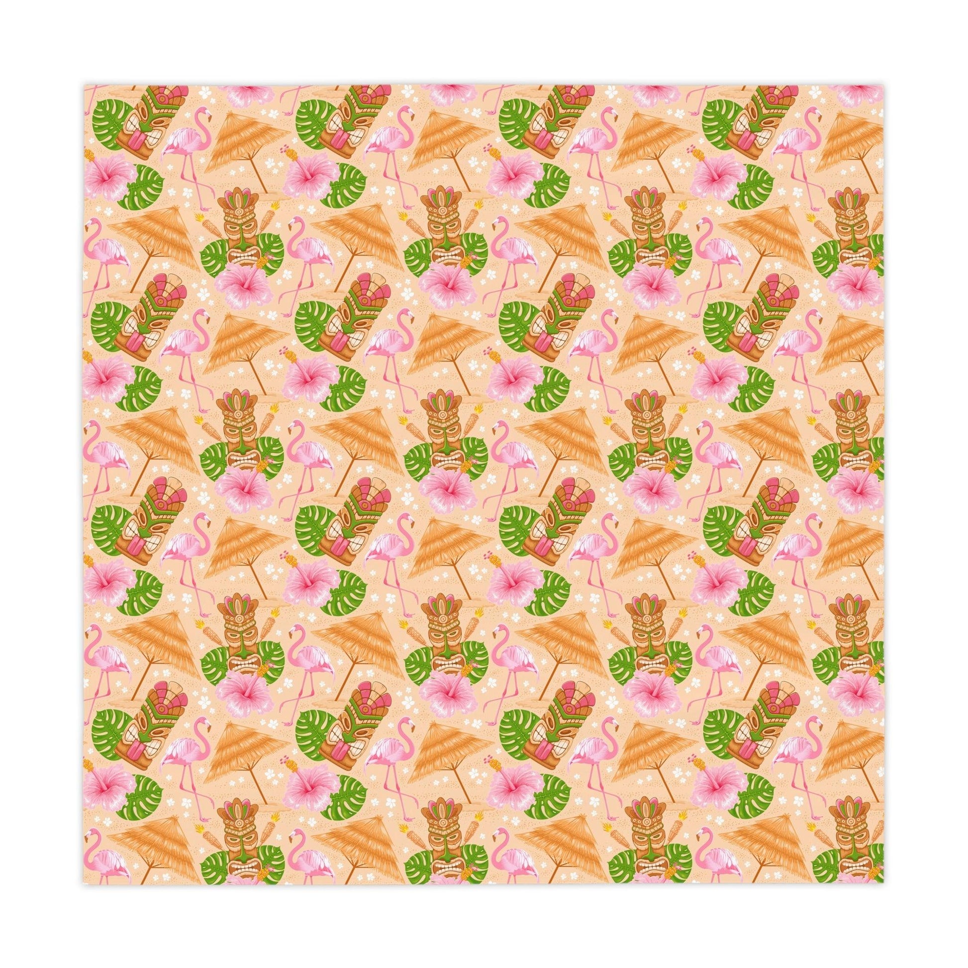 Tiki Retro Flamingo 60s Mid Century Multicolor Tablecloth | lovevisionkarma.com