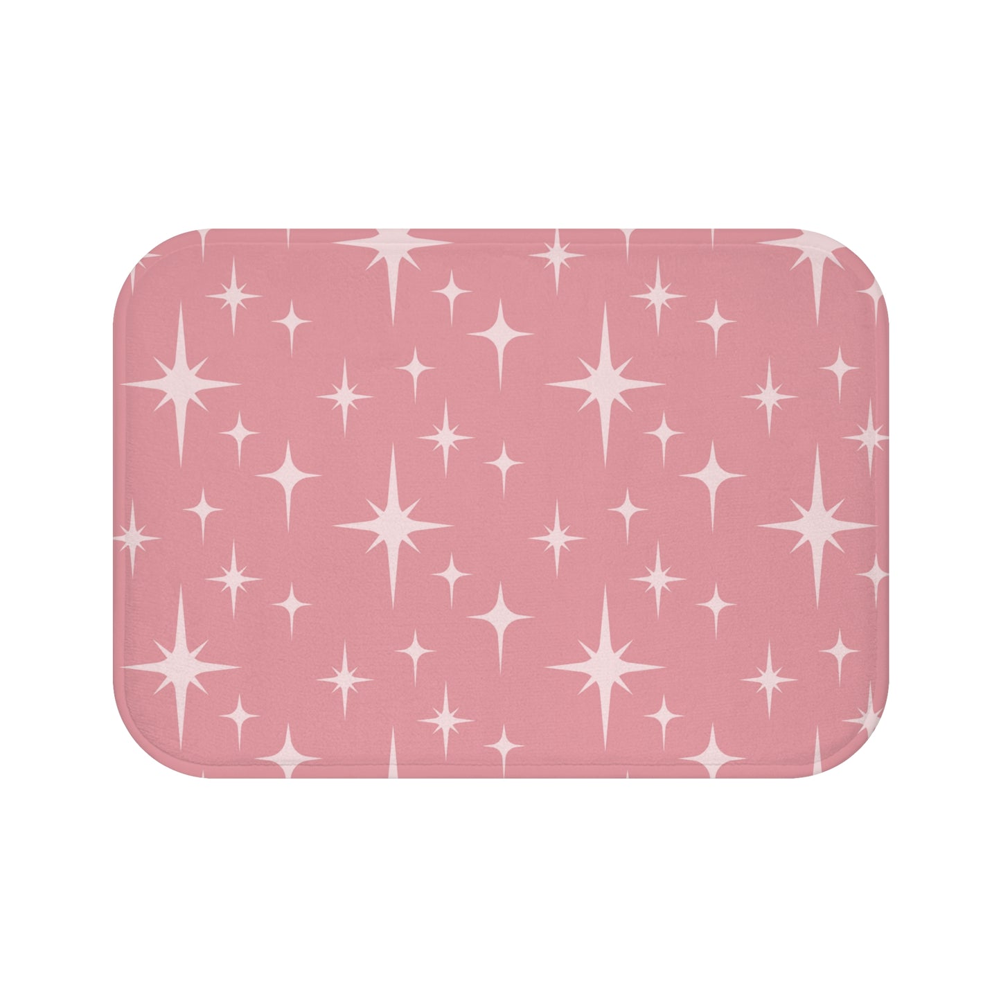 Retro 50s Atomic Starburst Pink Mid Century Modern Bath Mat