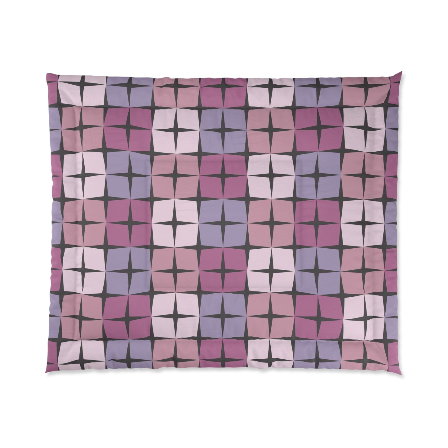 Palm Springs Twilight Retro 50s Atomic Star Mid Century Mod Purple Tones Comforter