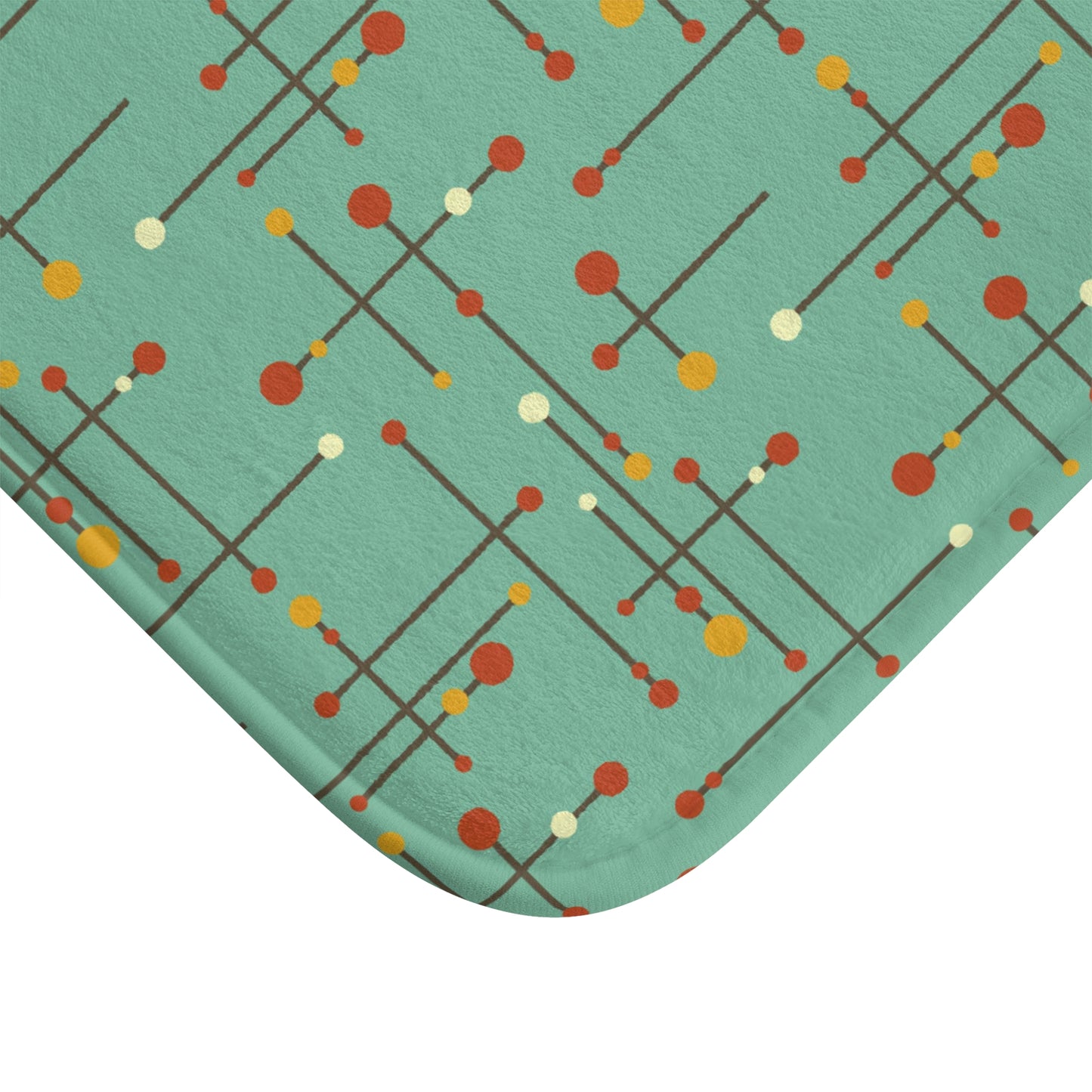 Retro 50's MCM Lines Eames Inspired Teal Bath Mat