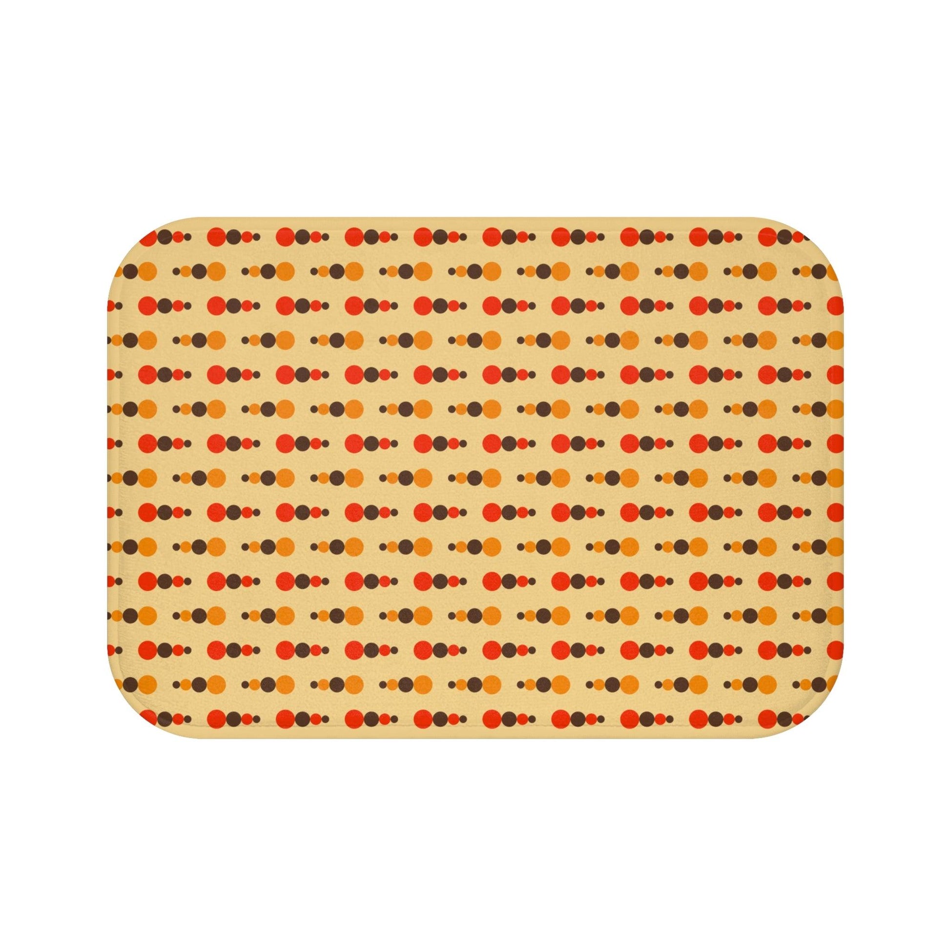 Retro 70s Funky Mid Century Modern Beige, Brown & Orange Bath Mat | lovevisionkarma.com