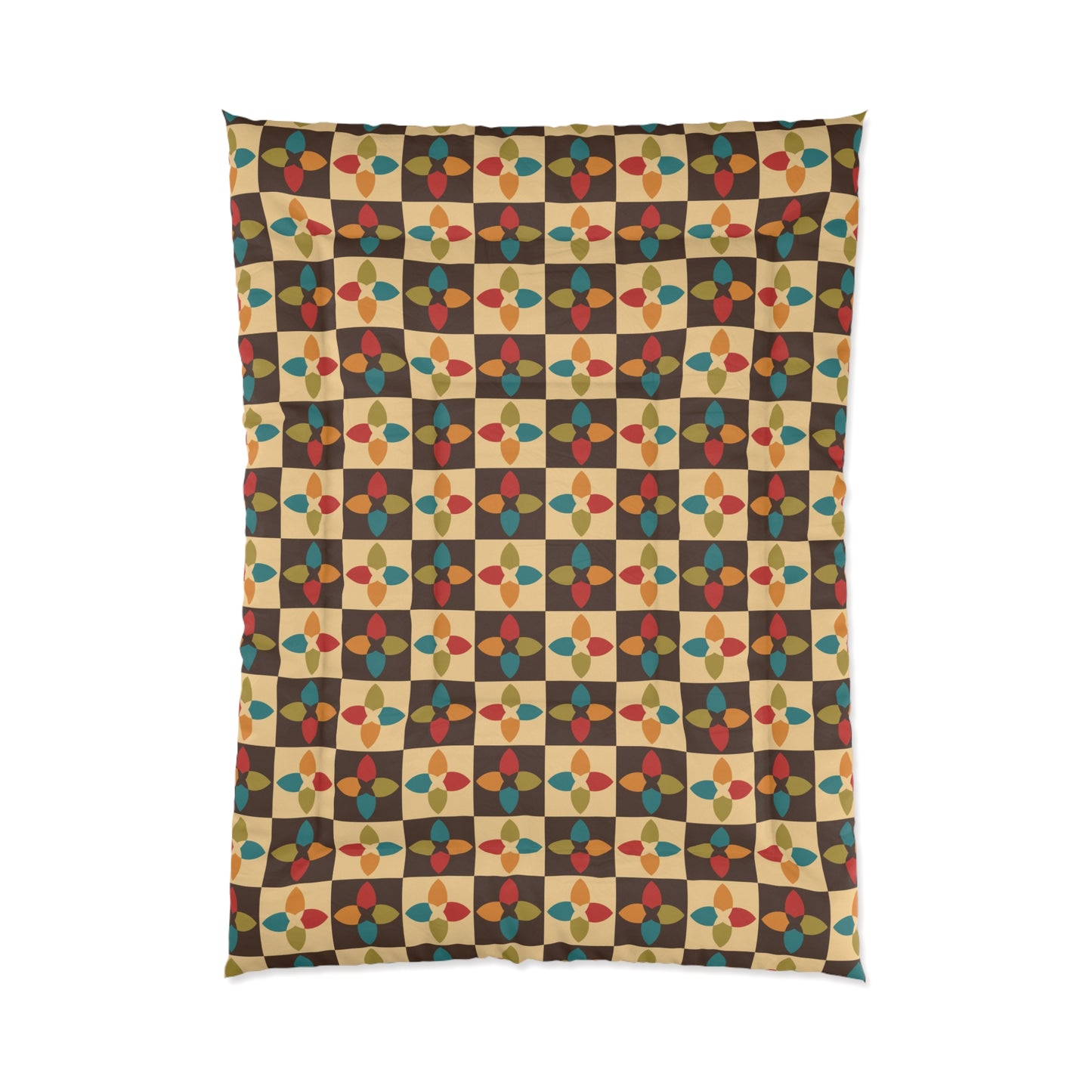 Retro 60s 70s Mid Century Modern Multicolor Comforter