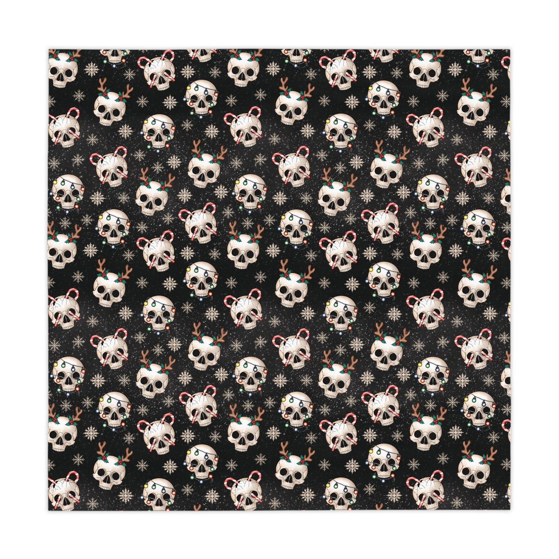 Goth Christmas Skulls, Black Gothmas Creepmas Whimsigoth Tablecloth | lovevisionkarma.com