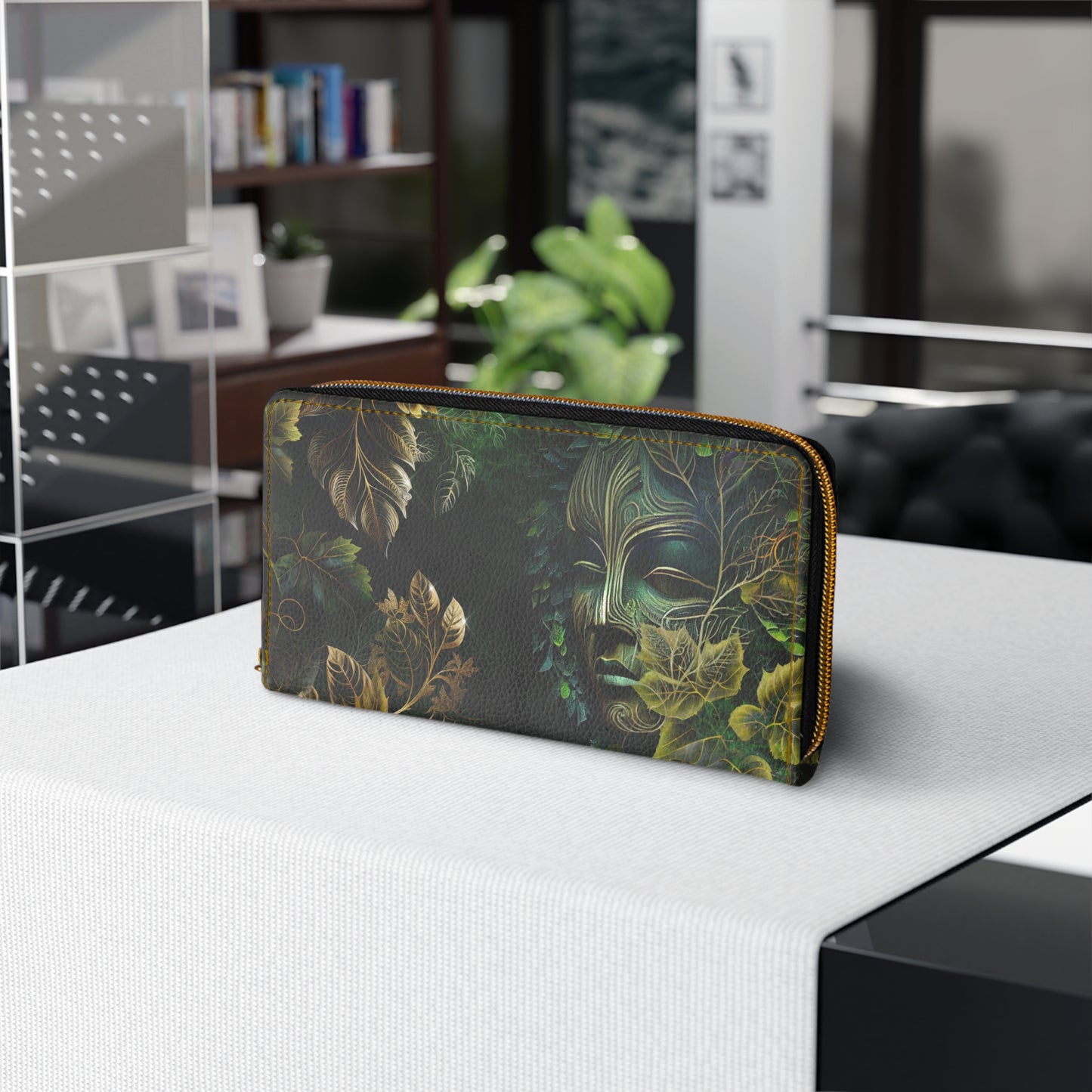 Magical Wood Nymph, Ethereal Forest Witch, Green Goddess Zipper Wallet