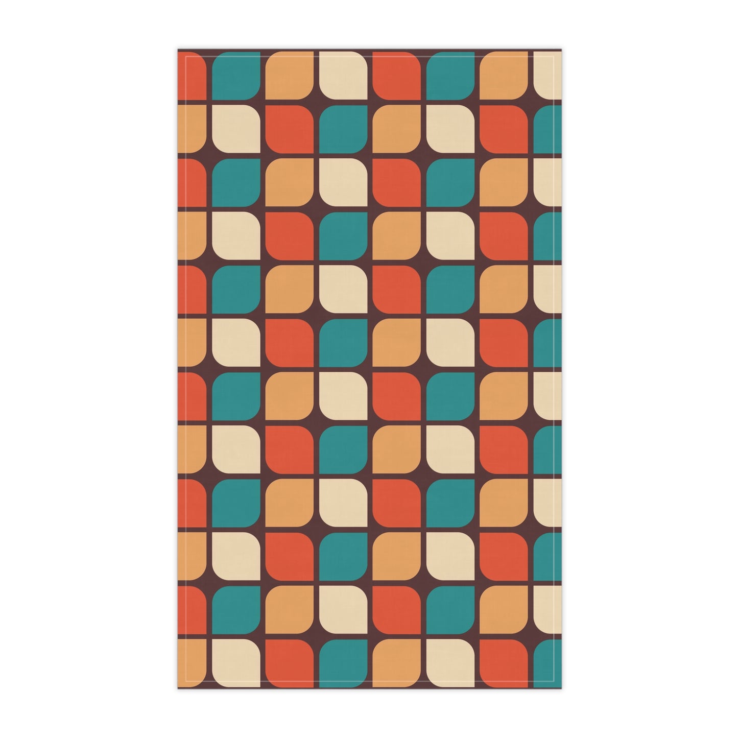 Retro 60s 70s Mid Century Modern Multicolor Kitchen Tea Towel