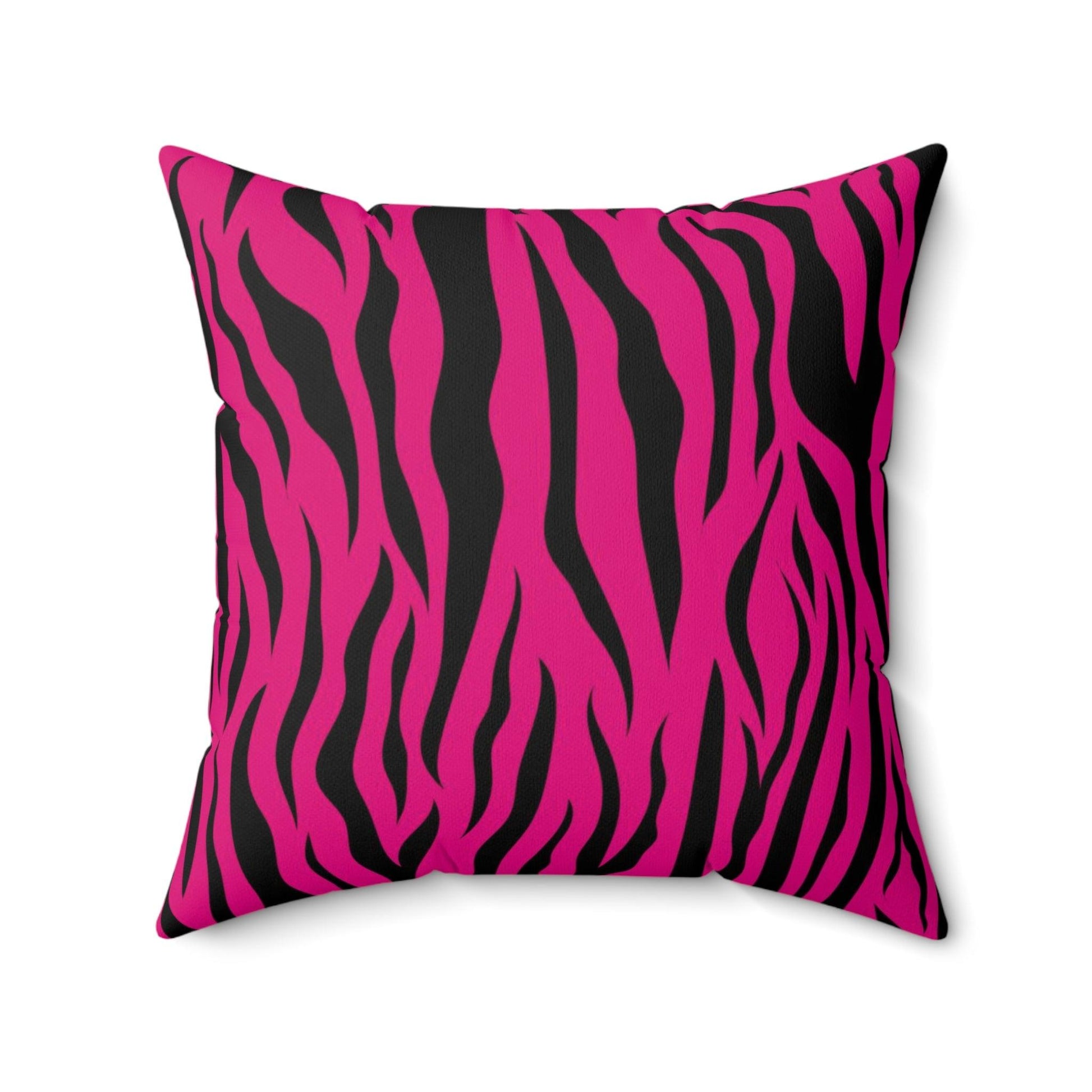 Pink Tiger Stripe Animal Print Accent Pillow | lovevisionkarma.com
