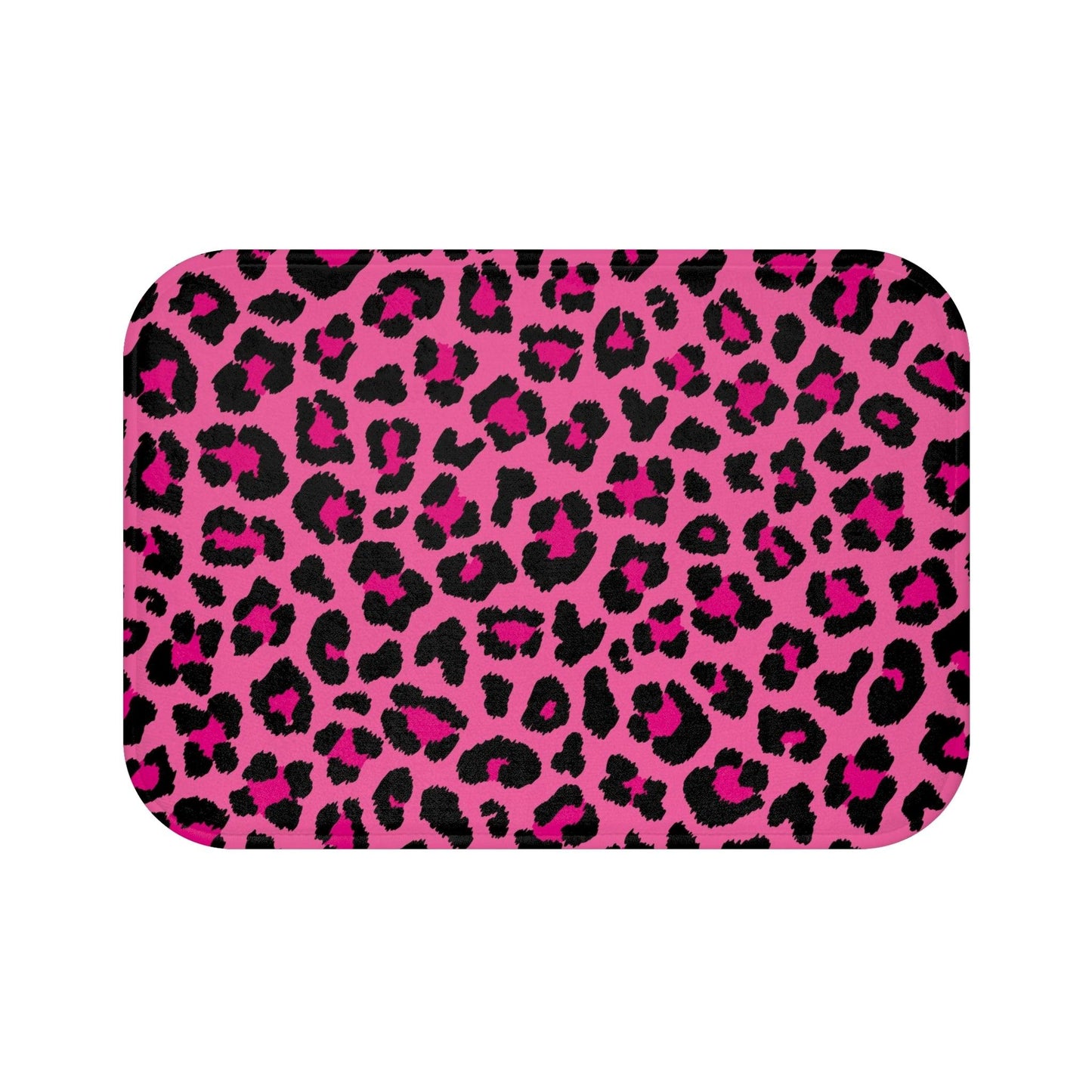 Pink Leopard Animal Print Cheetah Spots Bath Mat | lovevisionkarma.com