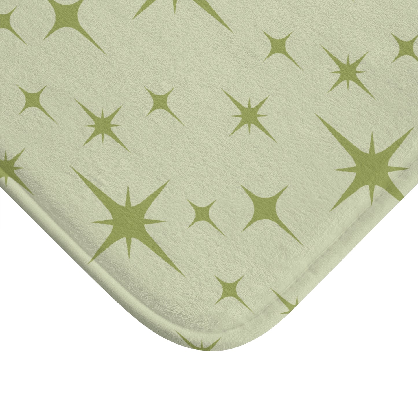 Atomic Starburst Retro 1950s Chartreuse Green Mid Century Mod Bath Mat