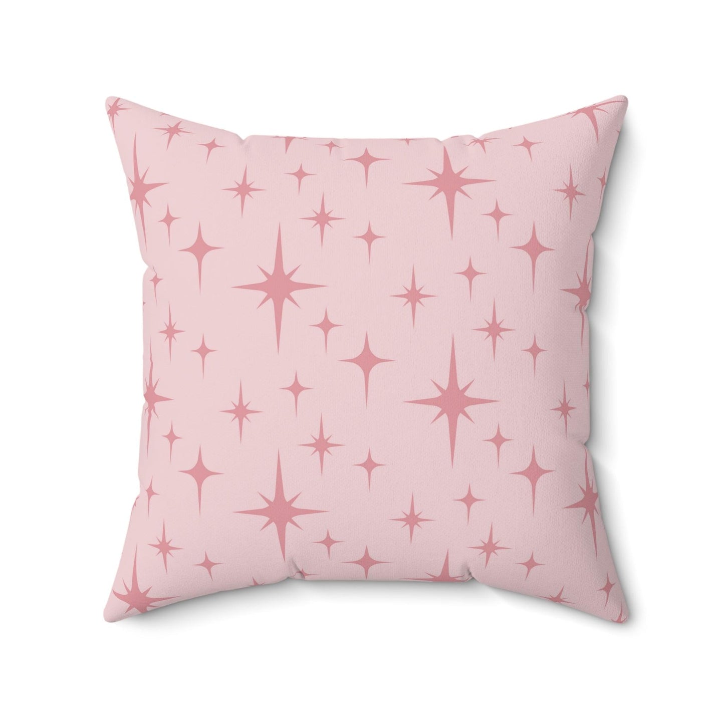 Retro 50s Pink Atomic Starburst Mid Century Modern Throw Pillow | lovevisionkarma.com
