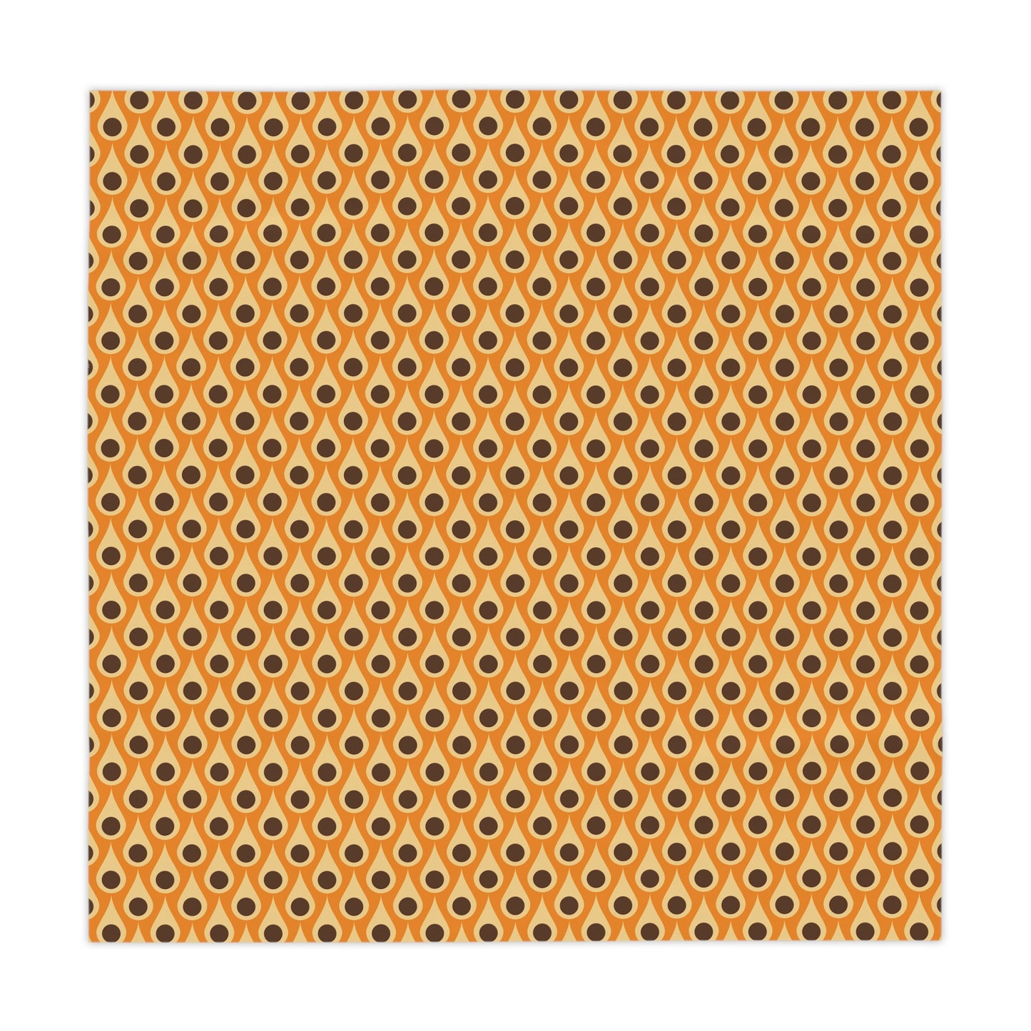 Retro 60s 70s Mid Century Mod Funky Mustard, Orange and Brown Tablecloth