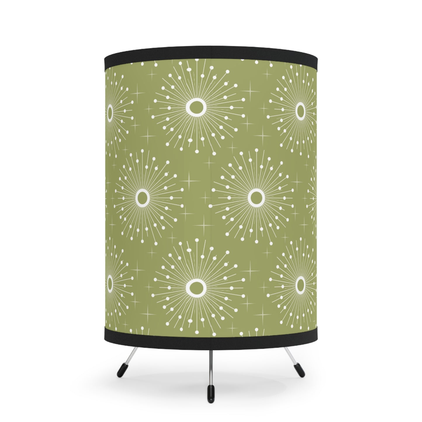 Retro 50s Atomic Bursts Mid Century Mod Green Tabletop Accent Lamp