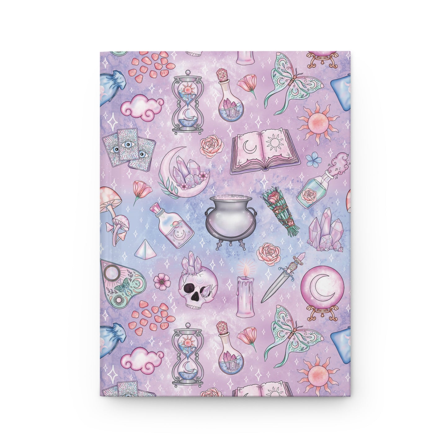 Kawaii Pastel Goth Witchy Whimsigoth Pink & Blue Hardcover Matte Journal