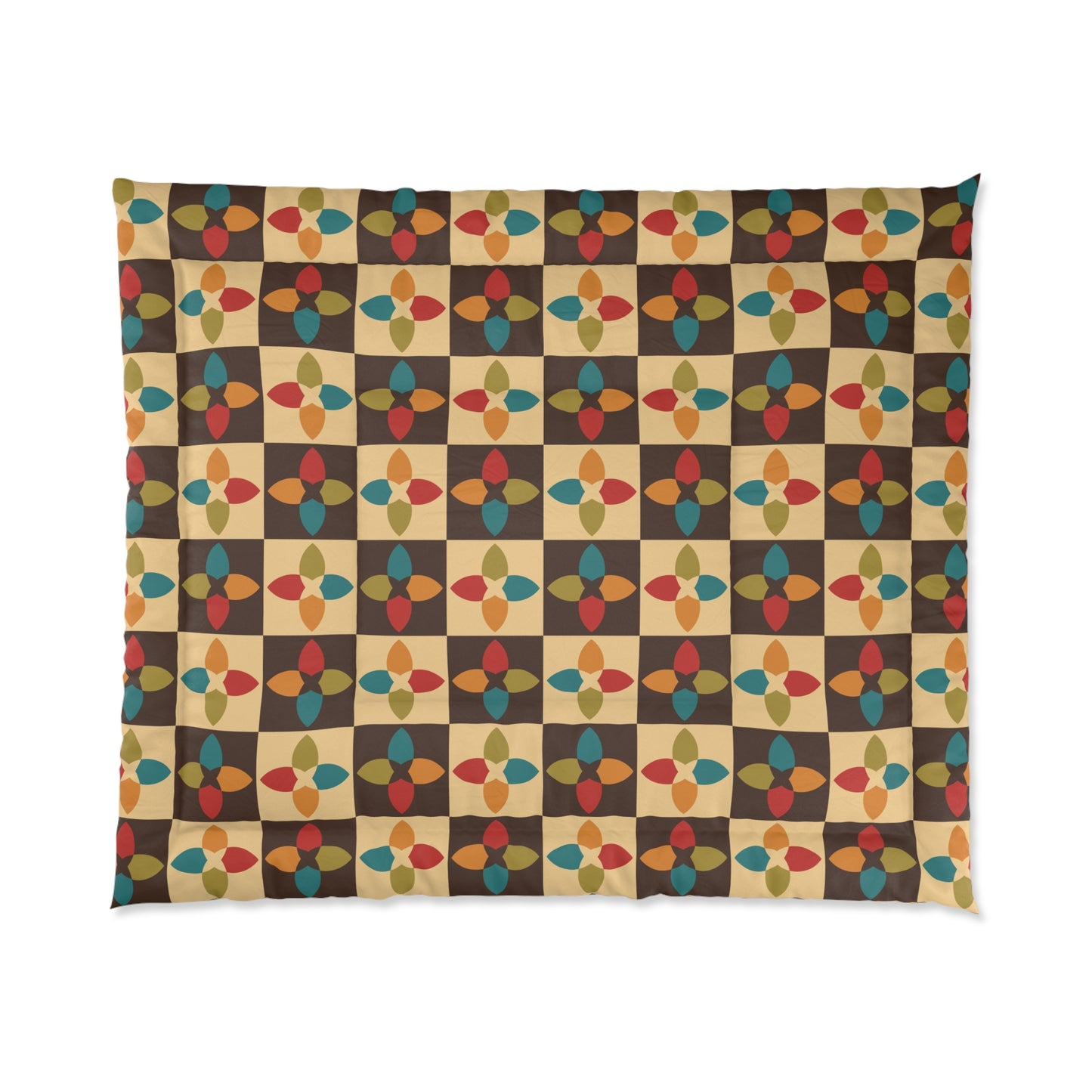 Retro 60s 70s Mid Century Modern Multicolor Comforter