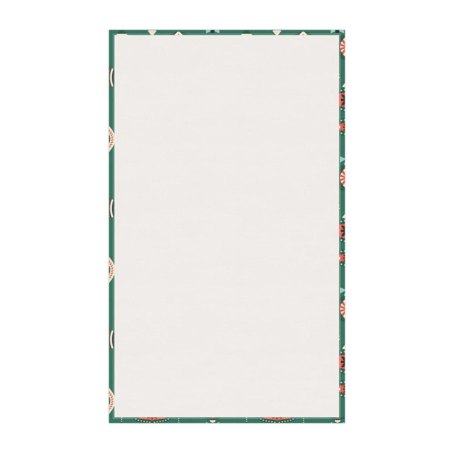 Retro 1950's Christmas Mid Century Modern Baubles & Ornaments Green Kitchen Tea Towel | lovevisionkarma.com