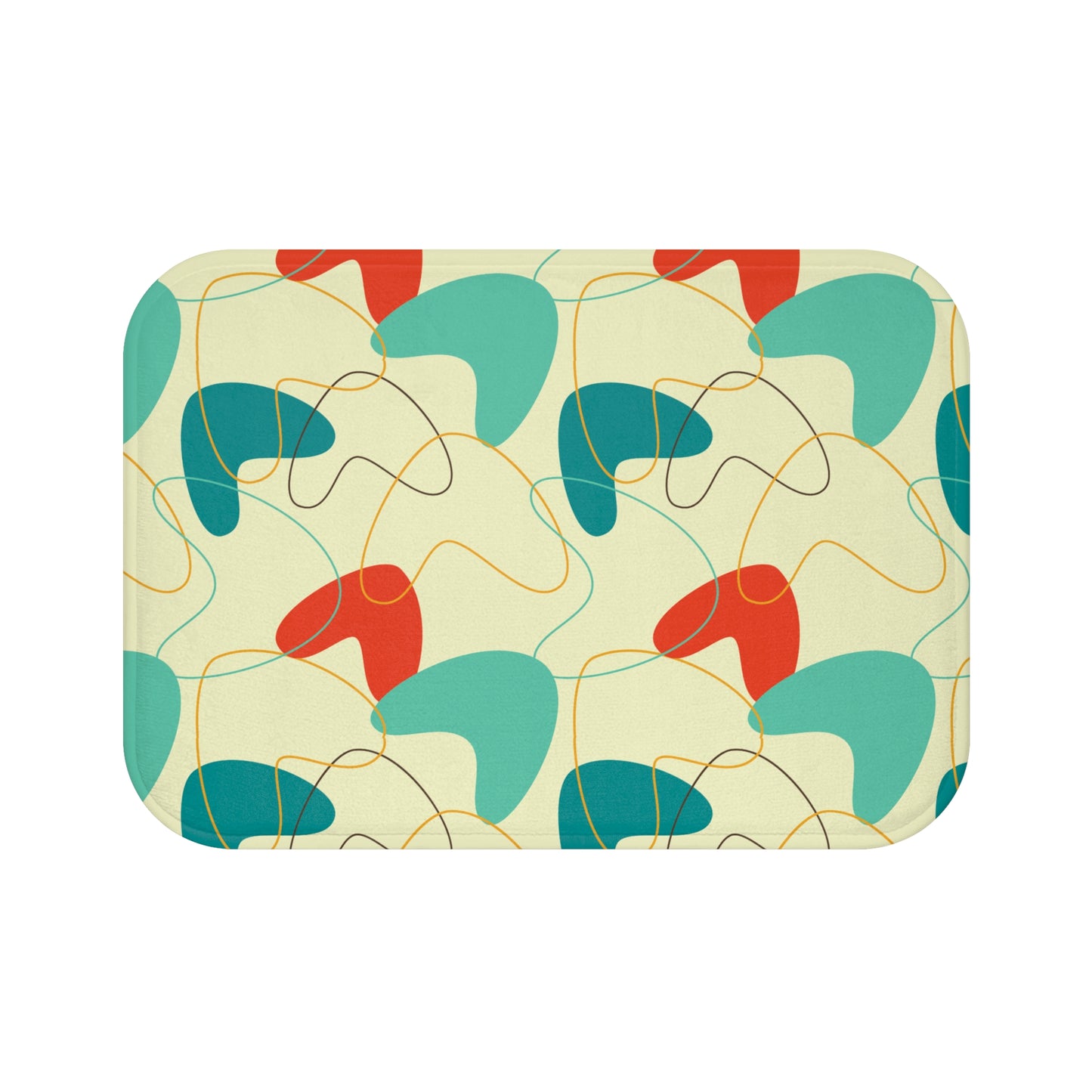Retro 1950's Atomic Boomerang Mid Century Multicolor Bath Mat