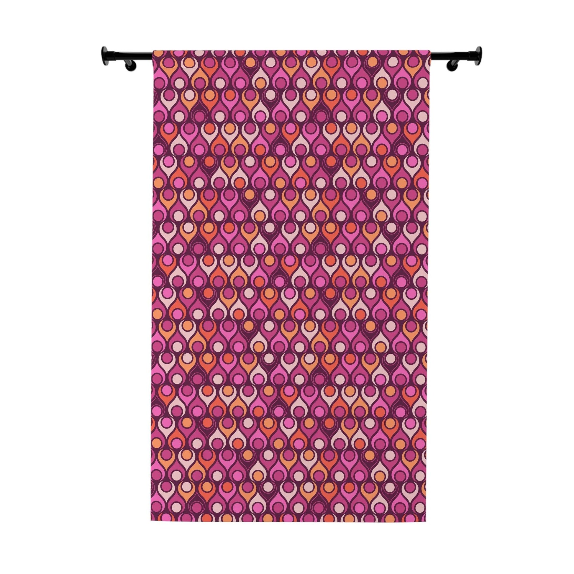 Mid Century Mod Groovy Magenta Purple Blackout Window Curtain | lovevisionkarma.com