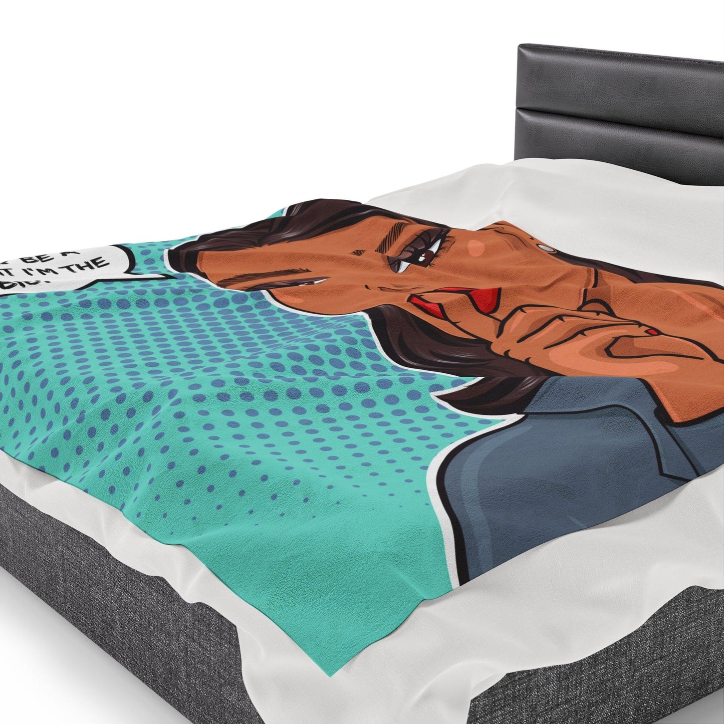 "HBIC" Comic Pop Art Colorful & Sassy Velveteen Lightweight Blanket | lovevisionkarma.com