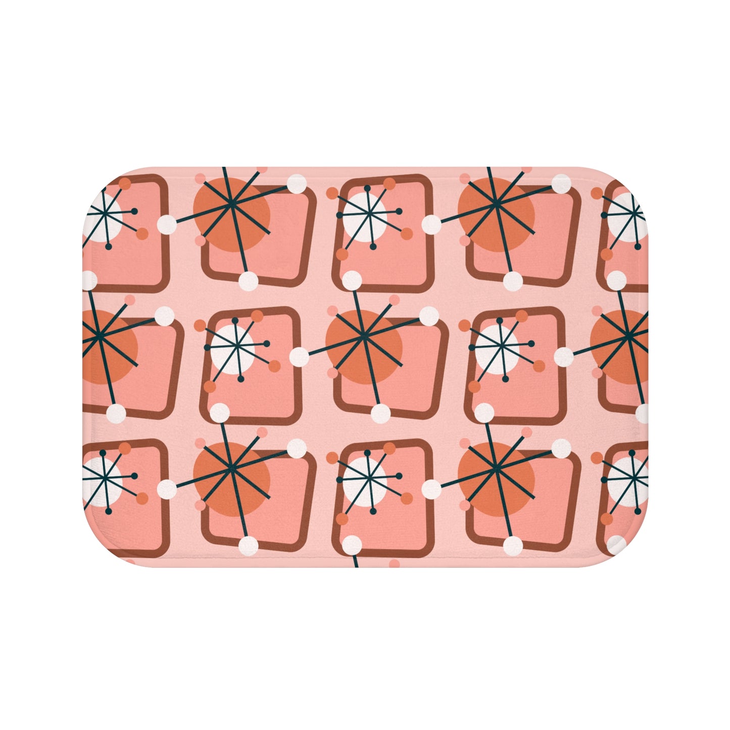 Retro 50's Atomic Burst Mid Century Pink Bath Mat