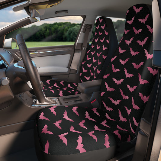 Pink Bats Glam Goth Black Car Seat Covers