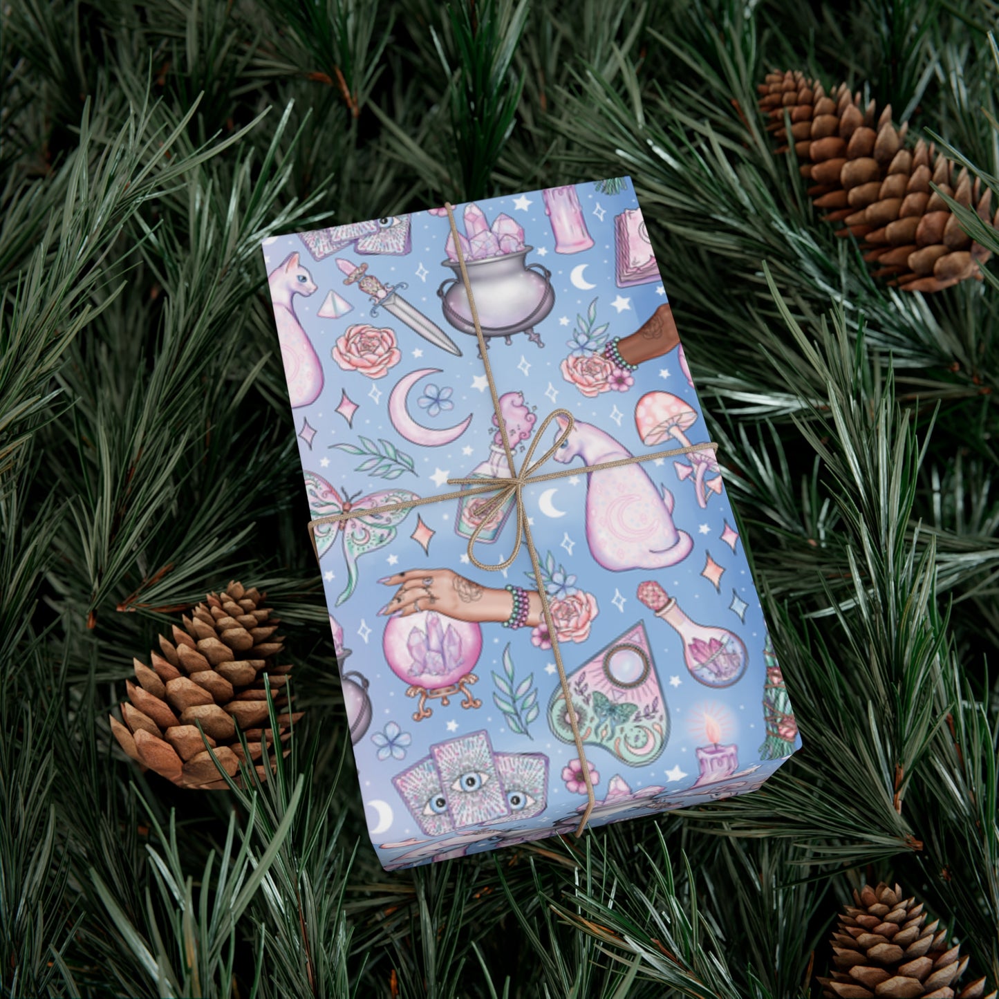 Kawaii Pastel Goth, Witchy Whimsigoth Blue Eco-Friendly Gift Wrap