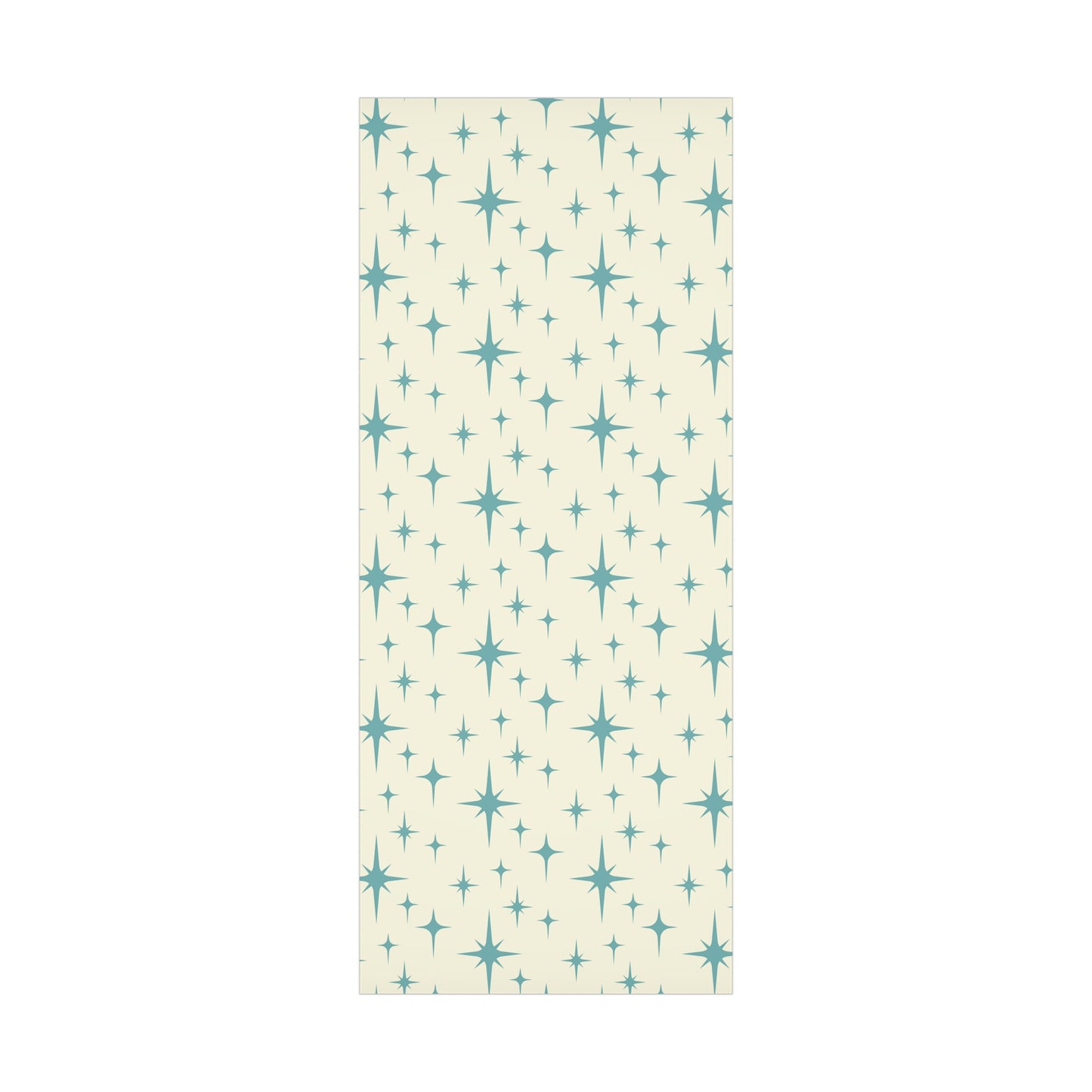 Large Starburst Version of Retro Atomic Starburst MCM Off-White & Blue Gift Wrapping Paper