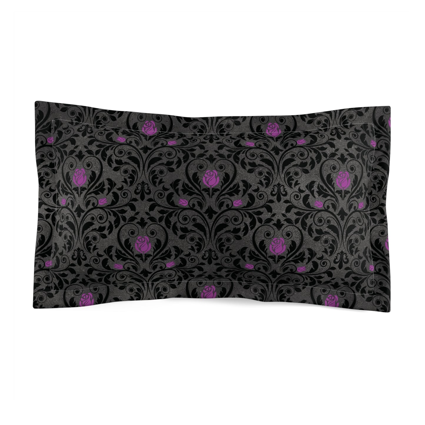 Victorian Goth Damask Purple and Black Dark Academia Glam Goth Pillow Sham