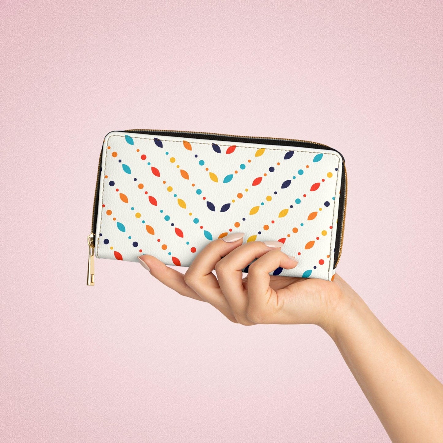 Retro Mid Century Mod Minimalist Multicolor Zipper Wallet | lovevisionkarma.com