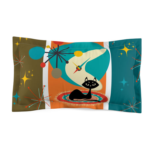 Retro Atomic Cat Starburst Multicolor MCM Pillow Sham