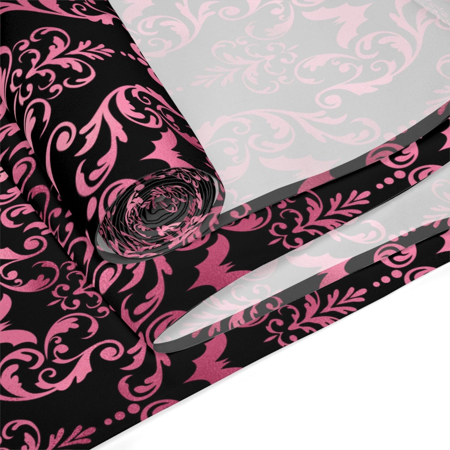Goth Pink Bats Damask Halloween Glam Goth Black Table Runner | lovevisionkarma.com