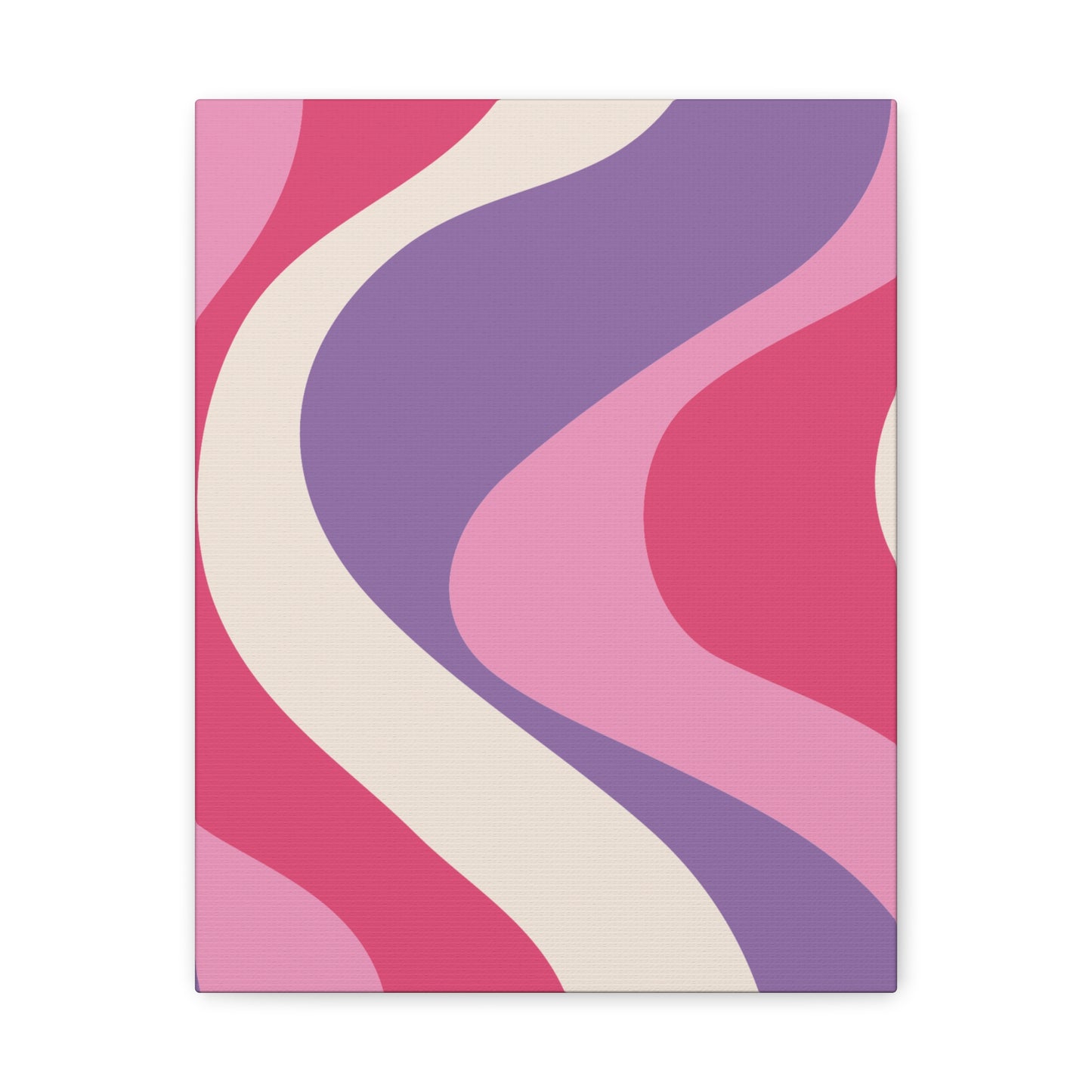 Retro 60's Groovy Hippie Swirl MCM Pink and Purple Canvas Gallery Wrap