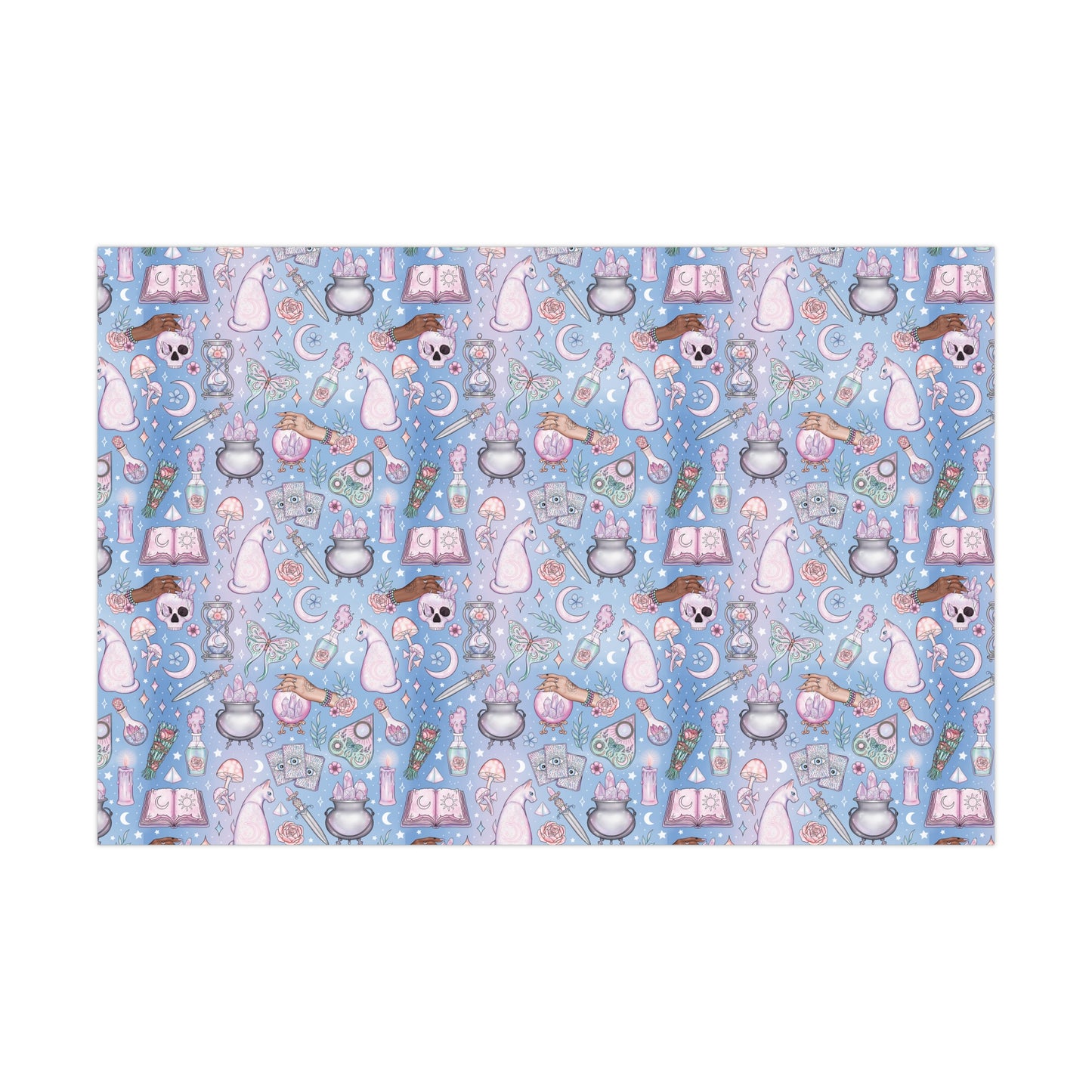 Kawaii Pastel Goth, Witchy Whimsigoth Blue Eco-Friendly Gift Wrap