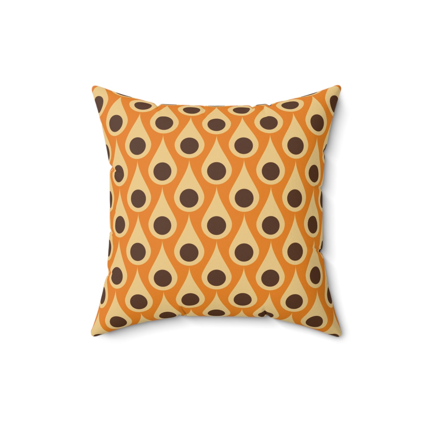 Retro 60s 70s Mid Century Mod Funky Mustard, Orange and Brown Throw Pillow