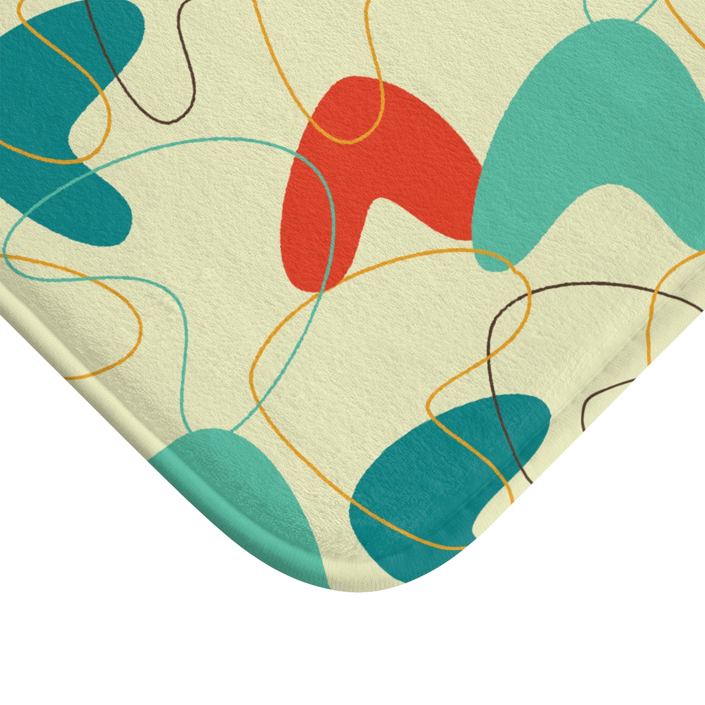Retro 1950's Atomic Boomerang Mid Century Multicolor Bath Mat