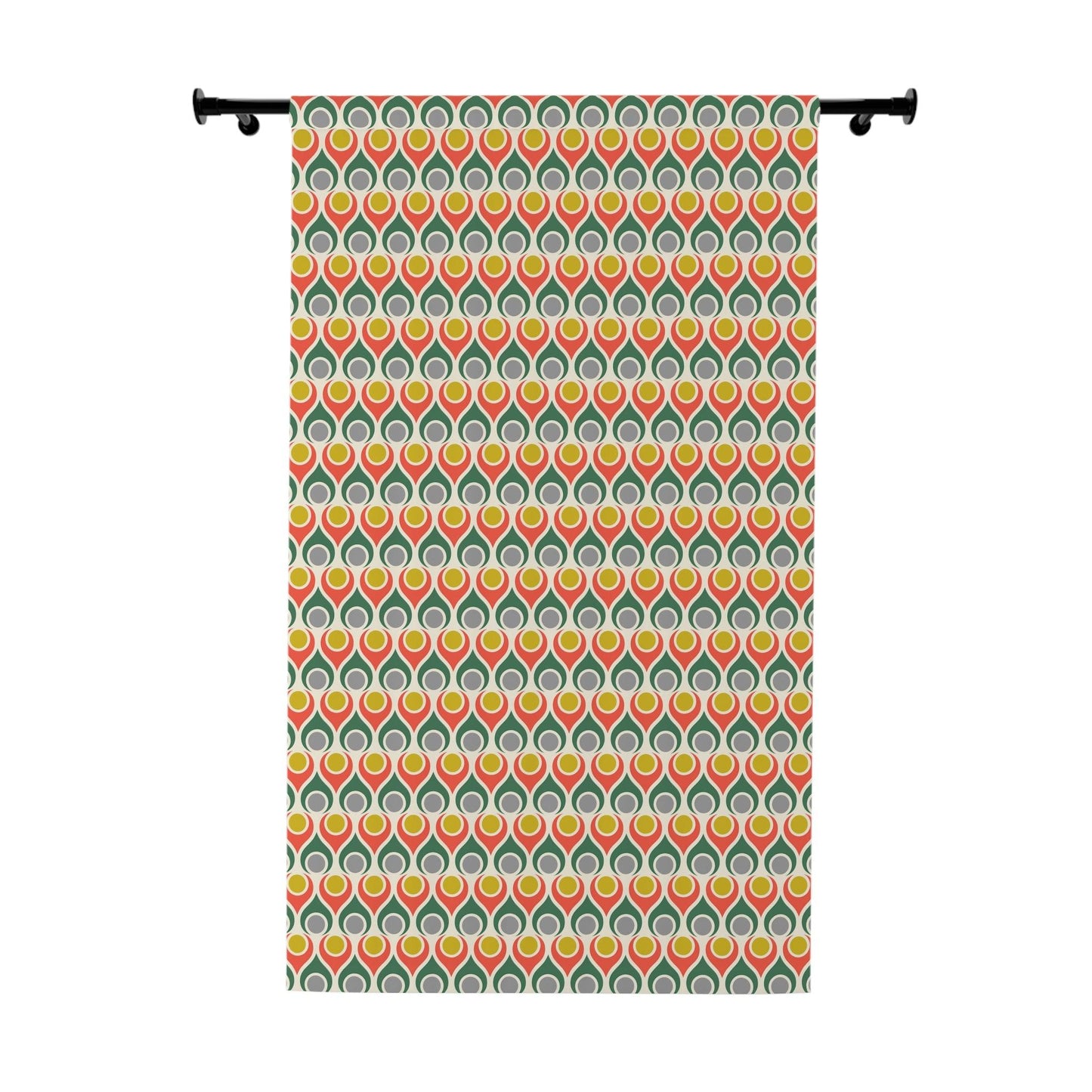 Retro Mid Century Mod, Funky Geometric Multicolor Blackout Window Curtain | lovevisionkarma.com
