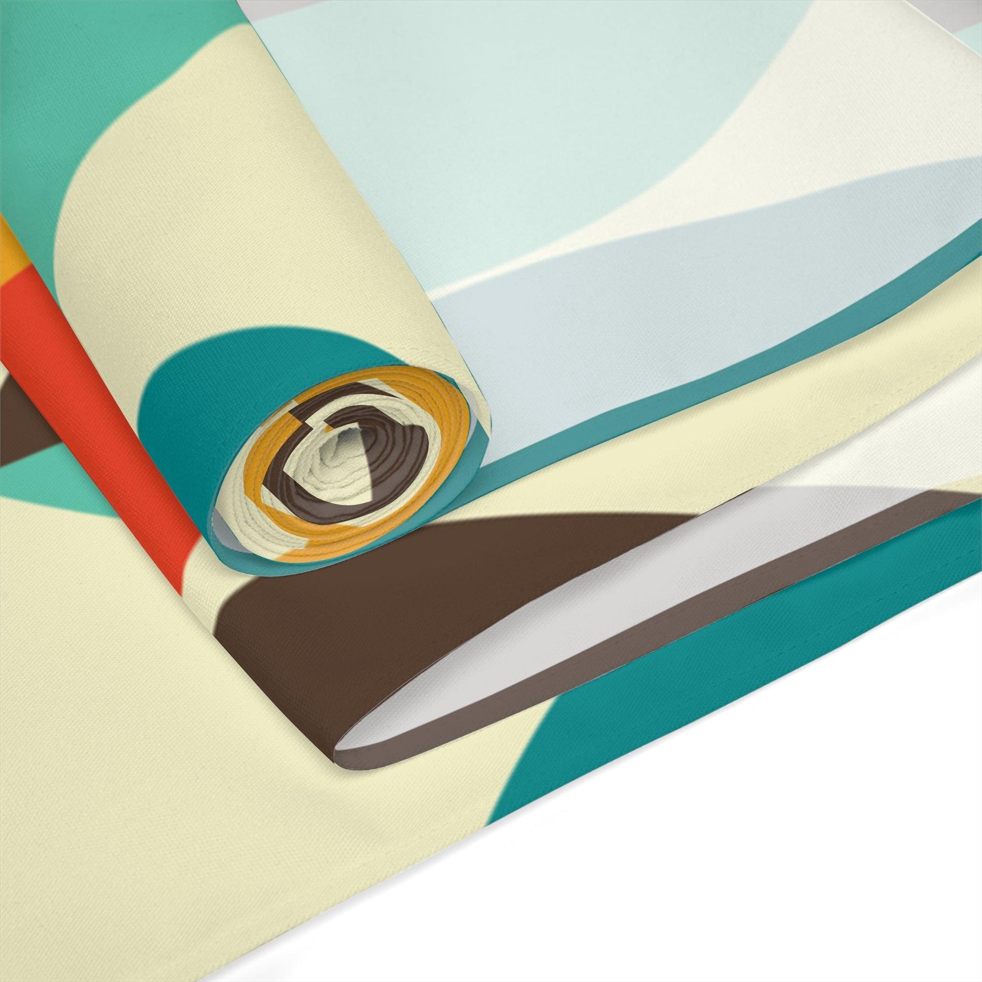 Mid Century Table Runner Multicolor Abstract Retro Table Linens | lovevisionkarma.com