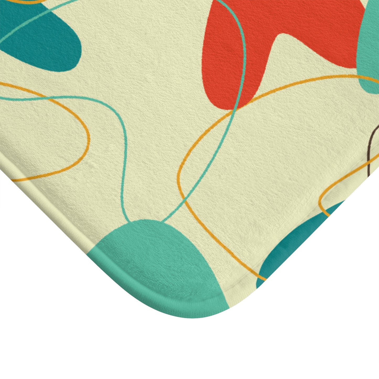 Retro 1950's Atomic Boomerang Mid Century Multicolor Bath Mat