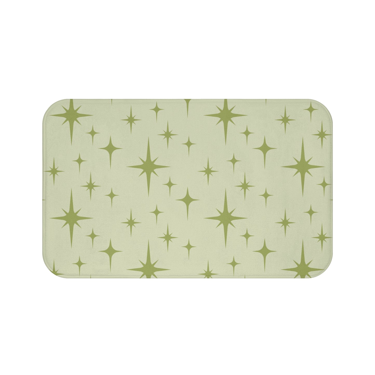 Atomic Starburst Retro 1950s Chartreuse Green Mid Century Mod Bath Mat