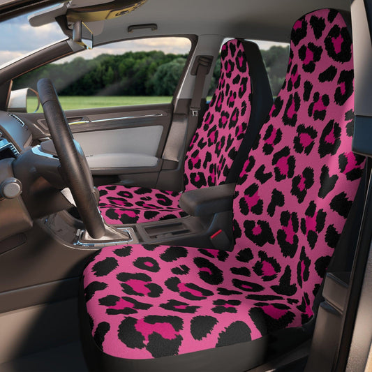 Pink Leopard Cheetah Animal Print Car Seat Covers | lovevisionkarma.com